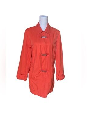 Liz Claiborne Stylish Women's Orange Toggle-Front Trench Coat